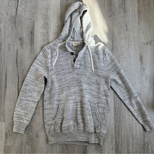 H&M men’s gray knit hoodie sweater size small 100% cotton good condition
